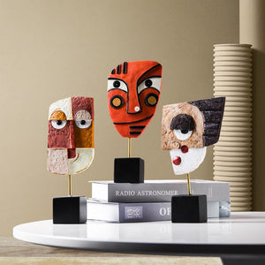 Sculptures Abstract Statue Ornaments Home Modern Statue Vase Figurines For Interior Abstract Face Art Ornament Nordic Crafts acacuss