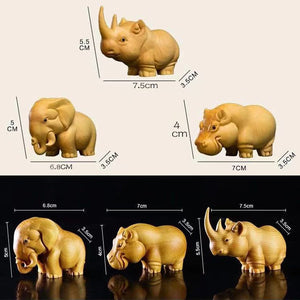 Sculptures And Figurines For Interior Cute Wood Carving Animals Statue Decoration Ornaments For Home Luxury Desk Accessories acacuss