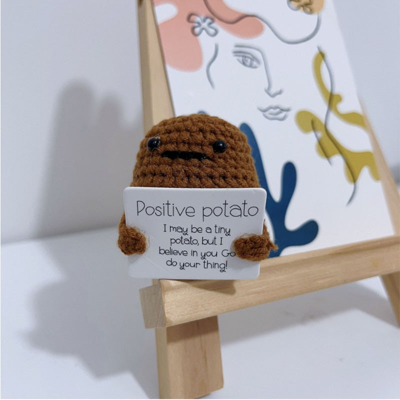 Positive Kartoffeln Raumdekoration Ornament Strick inspiriertes Spielzeug Winziges Garn handgefertigte Puppe Lustiges Weihnachtsgeschenk Wohndekoration Zubehör