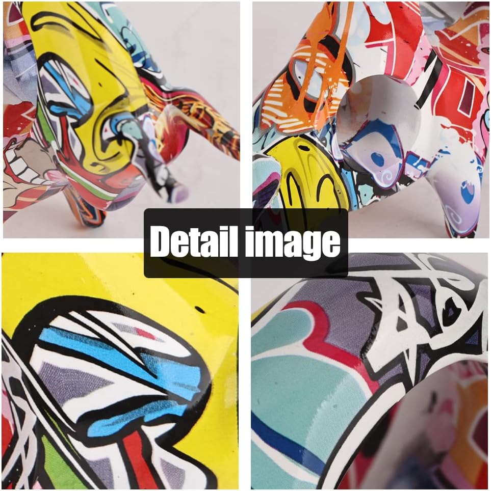 Graffiti Wall Street Bull Statue abstrakte kreative Tier Figur Skulptur Home Dekoration nordische Statue Desktop Ornament Geschenk