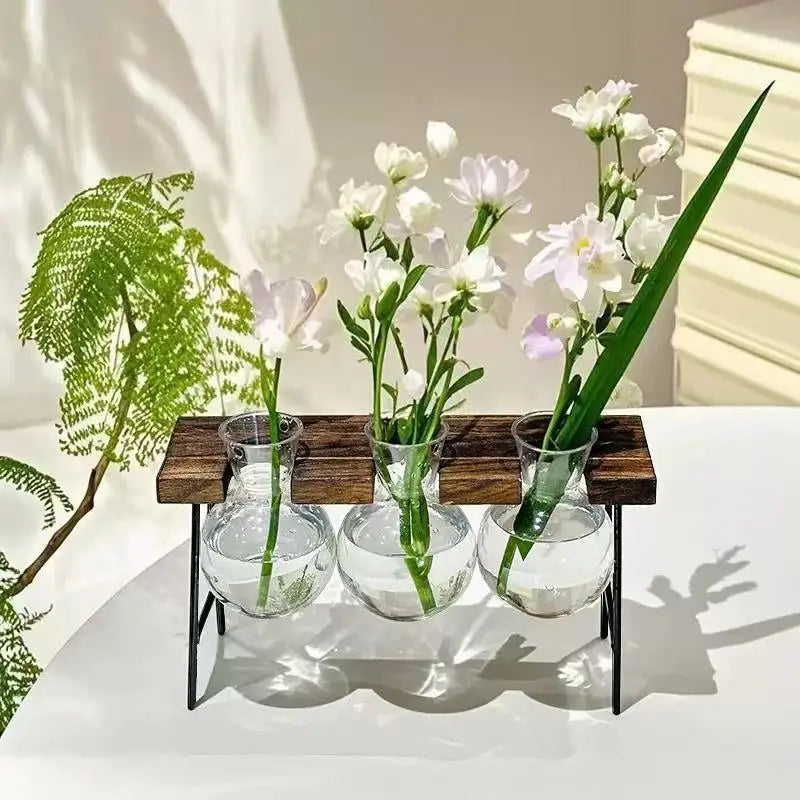 retro hydroponic plants Creative Wooden Bench Hydroponic Plant Container Series Retro Light Bu –  acacuss