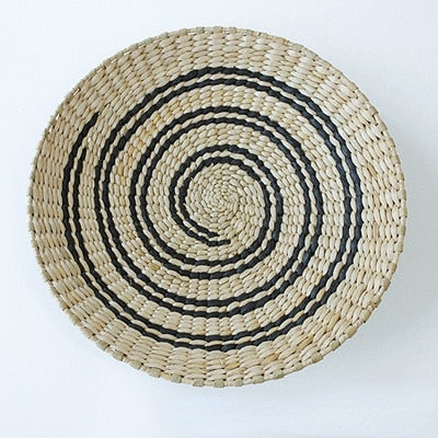 Wandteller aus Stroh im marokkanischen Stil, Hintergrunddekoration, Ethno-Stil, Wandbehang, Schlafzimmer, Sofa, Nachttisch, Heimdeko, 30 x 30 cm