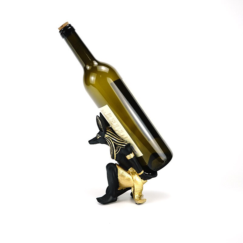 Home Dekoration Zubehör Abstrakte Anubis Weinregal Alten Ägyptischen Stil Wohnzimmer Tisch Ornament Retro Bar Zähler Dekor