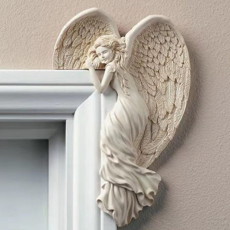 Erlösung Engel Tür Rahmen Erwachen Engel Flügel Statue Figur Hängen Ornament Tür Rahmen Dekoration Harz Anhänger Wohnkultur