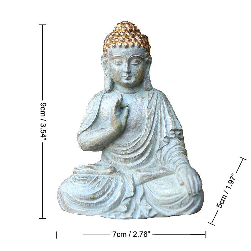 Fanbmlty Mini Buddha تمثال راتينج تمثال حديقة الديكور المنزل