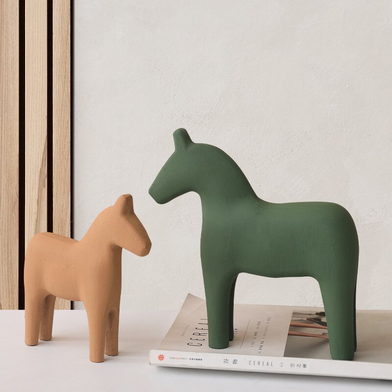 Morandi Pferdeskulptur aus Holz, Hochzeitsdekoration, Heimdekoration, Kunsthandwerk, Kinderspielzeug, Statuen zur Dekoration