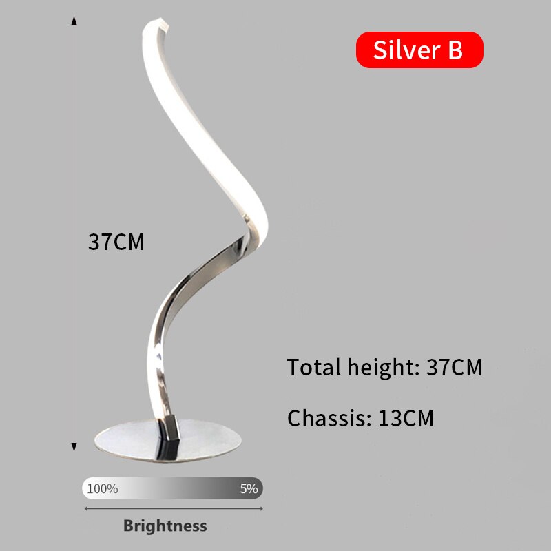Moderne silberne LED-Tischlampe, luxuriös, einstellbare Helligkeit, Schlafzimmerleuchte, Arbeitszimmer, Heimdekoration, Schreibtischleuchte, Nachttisch-Nachtlicht