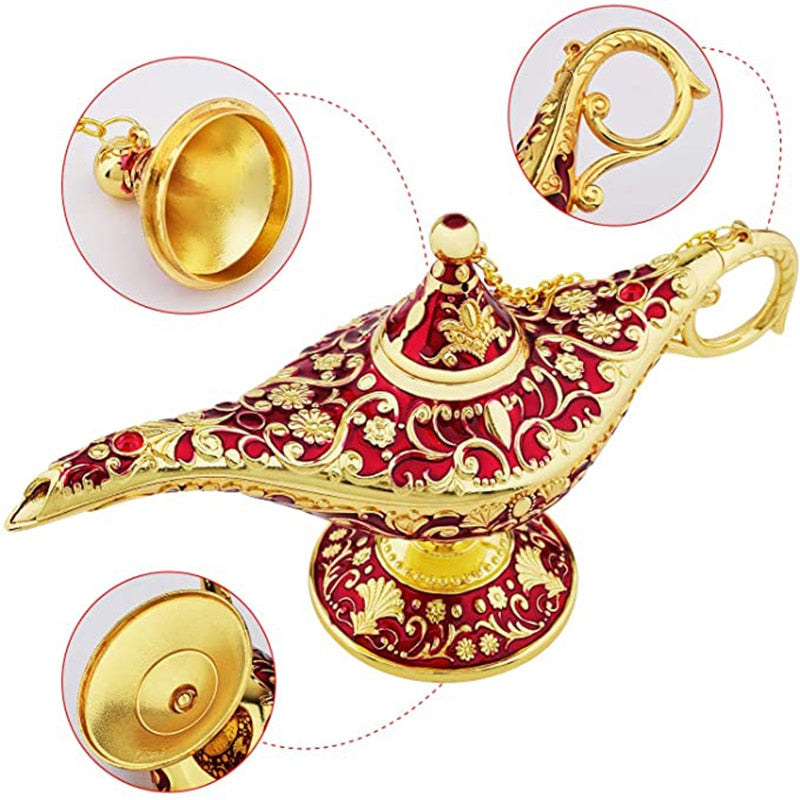 Vintage Legende Aladdin Lampe Magic Genie Wishing Ligh Tabletop Dekor Handwerk für Zuhause Hochzeit Dekoration Geschenk für Party Home Decor