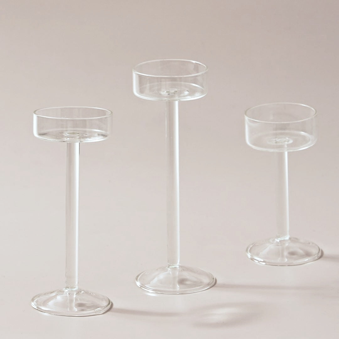 Glas-Kerzenhalter-Set, Teelichthalter, Heimdekoration, Hochzeit, Tischdekoration, Kristallhalter, Tischdekoration für den Esstisch