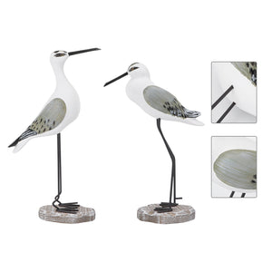 Seagull Bird Statue Figurine Nautical Ornament Sculpture Wooden Decor Beach Coastal Sea Figurines Statues Simulation Desktop acacuss