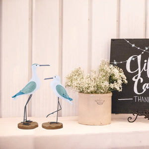 Seagull Bird Statue Figurine Nautical Ornament Sculpture Wooden Decor Beach Coastal Sea Figurines Statues Simulation Desktop acacuss