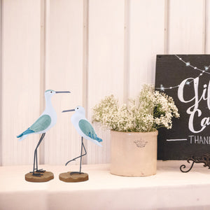 Seagull Bird Statue Figurine Nautical Ornament Sculpture Wooden Decor Beach Coastal Sea Figurines Statues Simulation Desktop acacuss