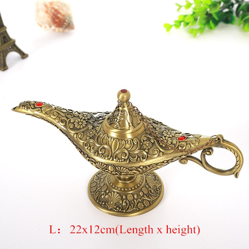 Vintage Legende Aladdin Lampe Magic Genie Wishing Ligh Tabletop Dekor Handwerk für Zuhause Hochzeit Dekoration Geschenk für Party Home Decor