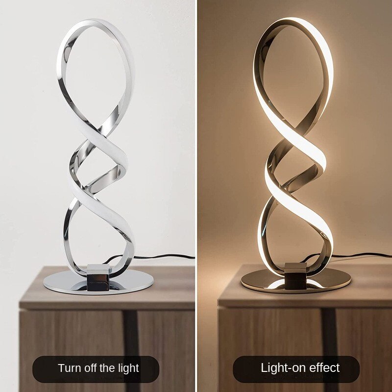 Moderne silberne LED-Tischlampe, luxuriös, einstellbare Helligkeit, Schlafzimmerleuchte, Arbeitszimmer, Heimdekoration, Schreibtischleuchte, Nachttisch-Nachtlicht