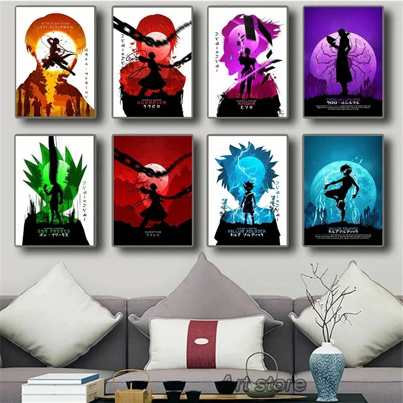 Anime Hunter X Hunter Poster Killua Zoldyck Kurapika Gon Freecss