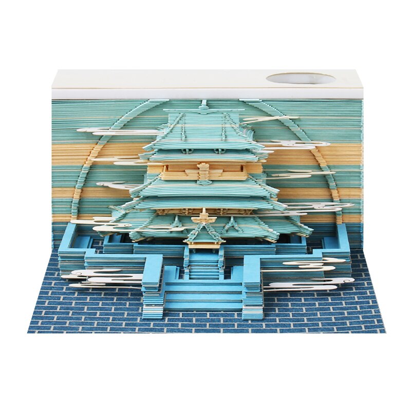 Omoshiroi Block 3D Notizblock 2024 Kalender Niedlicher Pilz Ornament Led Notizblock Bürokalender Desktop-Dekoration Geburtstagsgeschenk