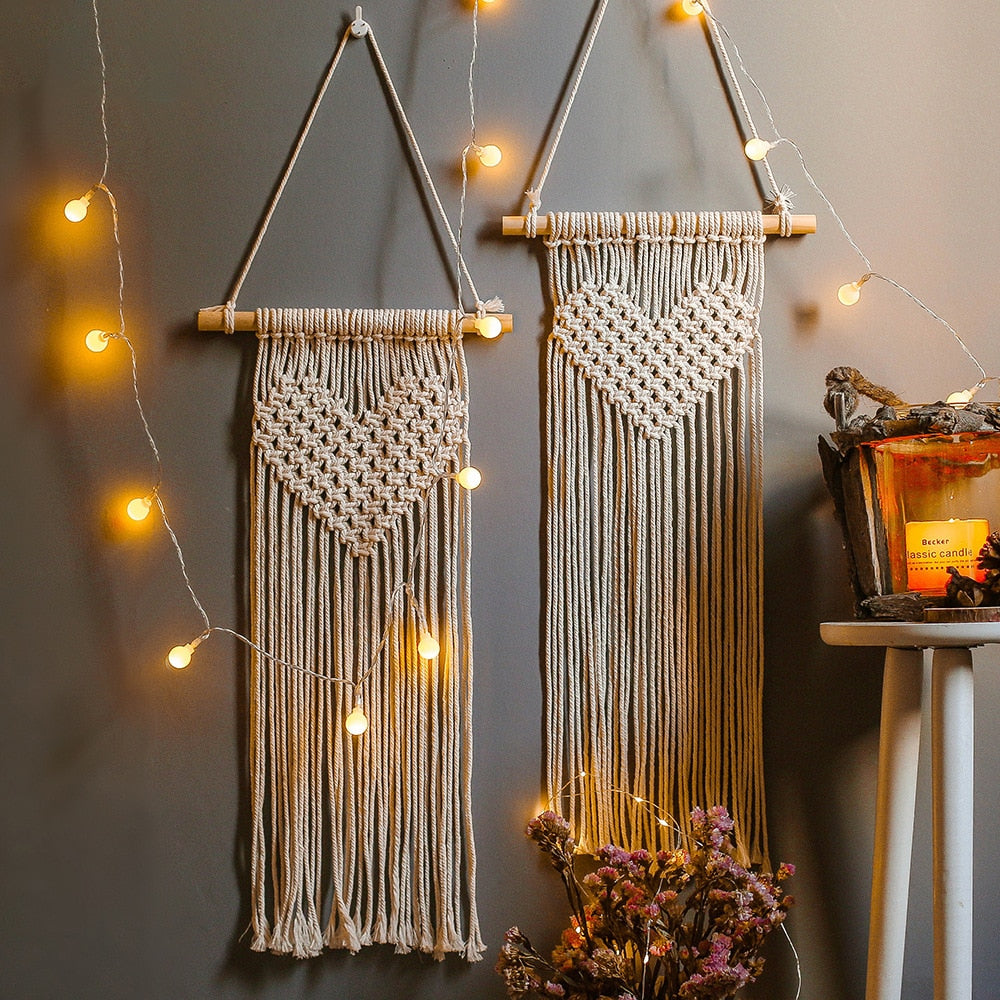 Mond und Stern Makramee Wandbehang Wandteppich Boho Wanddekoration Makramee Deko Pared Handarbeit Kinder Mädchen Zimmer Dekoration Geschenk 48h