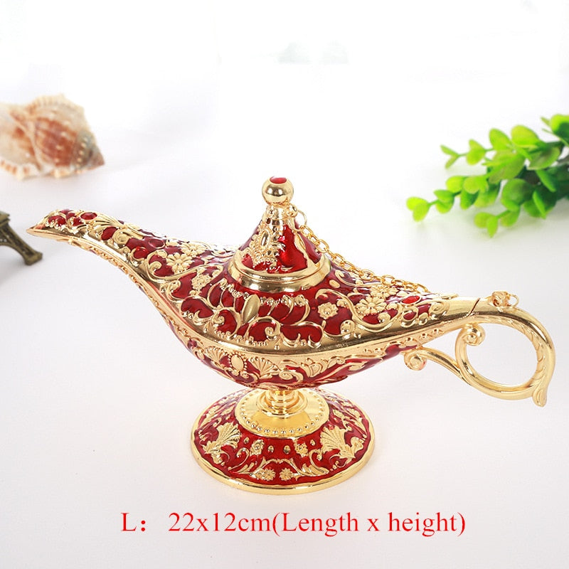 Vintage Legende Aladdin Lampe Magic Genie Wishing Ligh Tabletop Dekor Handwerk für Zuhause Hochzeit Dekoration Geschenk für Party Home Decor