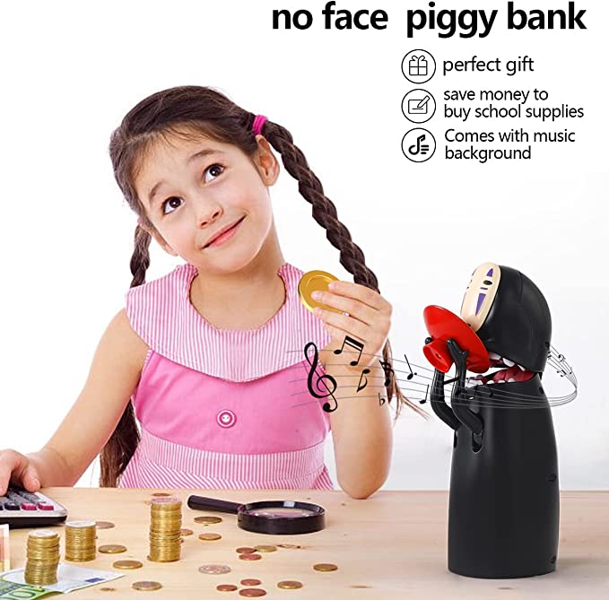 Spirited Away Gesichtsloser Mann Sparschwein Kaonashi Schlucken Geldspielzeug Automatisches Essen Münzbank Hayao Miyazaki Puppe Kindergeschenk
