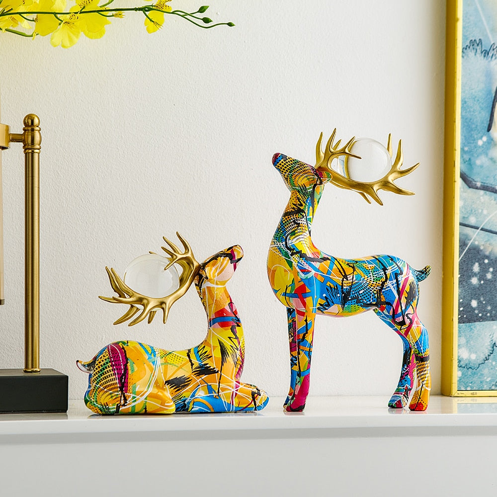 Schöne moderne Kunst, bunte Liebe-Statue, Esszimmer-Dekoration, Graffiti-Büro-Ornamente, Druckharz, Heimdekoration