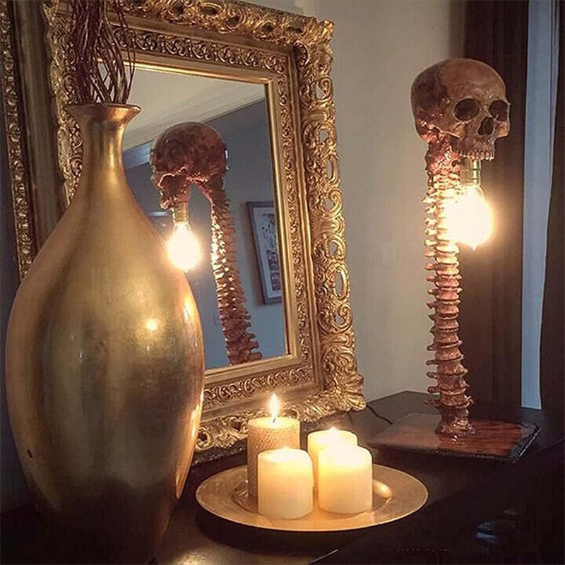 Halloween Schädel Skelett Lampe Horror 3D Statue Neue Tisch Licht Kreative Party Ornament Prop Hause Schlafzimmer Dekoration Gruselige Requisiten