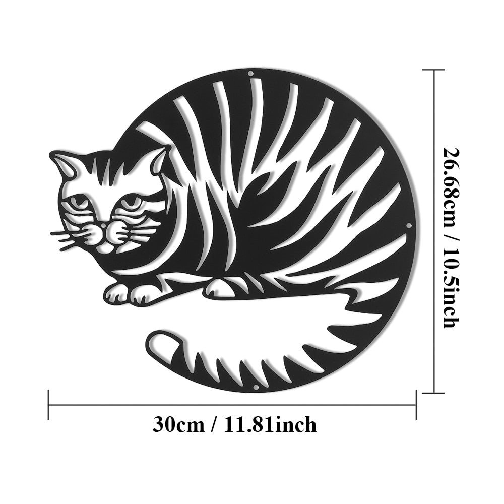 Geometrische Metall-Katzen-Silhouette, Kunst-Wanddekoration, Hängeschild, Vintage-Zimmer, Schlafzimmer, Dekoration, Heimdekoration, Geschenk für Katzenliebhaber
