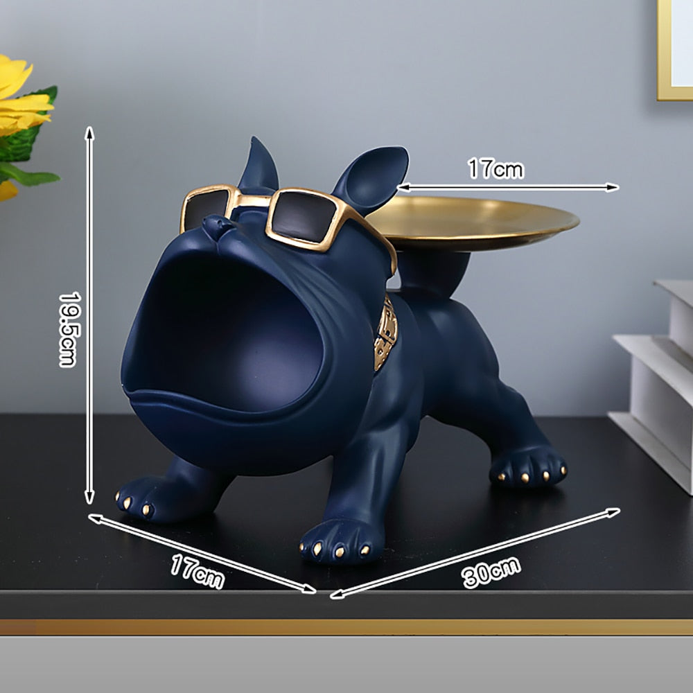 Hundestatue aus Kunstharz, Wohnzimmer-Dekoration, Hundeskulptur, Tischtablett, Ornamente, französische Bulldogge, Figur für Zuhause, Inneneinrichtung, Schreibtischdekoration