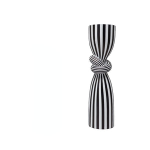 Simple Black and White Striped Kink Candlestick Resin Ornaments Living Room Dining Table Decorations Room Decoration acacuss