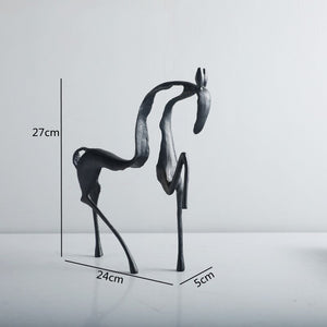 Simple Creative Metal Hollow Out Horse Desktop Ornament Animal Sculpture Living Room Decoration Abstract Crafts Home Decoration acacuss