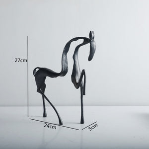 Simple Creative Metal Hollow Out Horse Desktop Ornament Animal Sculpture Living Room Decoration Abstract Crafts Home Decoration acacuss