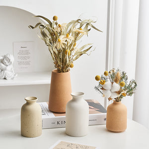 Simple Frosted Ceramic Vase Nordic Home Living Room Decoration Cachepot for Flowers Desk Table Decoration Wedding Decoration acacuss