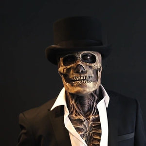 2023 Newest Skeleton Bio-Mask Halloween Horror Mask Cosplay Party 3D Latex Movable Jaw Helmet Skeleton Decoration Props acacuss