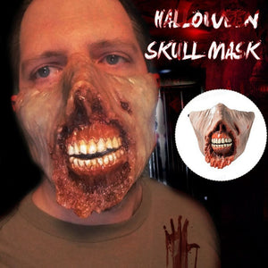 2023 Newest Skeleton Bio-Mask Halloween Horror Mask Cosplay Party 3D Latex Movable Jaw Helmet Skeleton Decoration Props acacuss