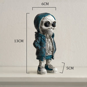 Skeleton Figurines Creative Resin Hand Crafts Statue Skull Halloween Skull Horrible Ornaments for Home Desk TV Cabinet Decor acacuss