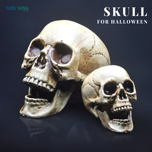 Skull Decor Prop Skeleton Head Plastic 1:1 Model Halloween Style Haunted House Party Home Decoration Game Supplies High Quality acacuss