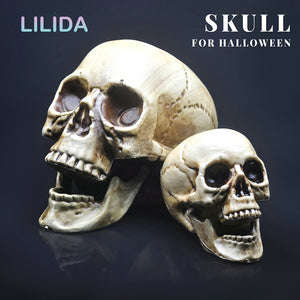 Skull Decor Prop Skeleton Head Plastic 1:1 Model Halloween Style Haunted House Party Home Decoration Game Supplies High Quality acacuss