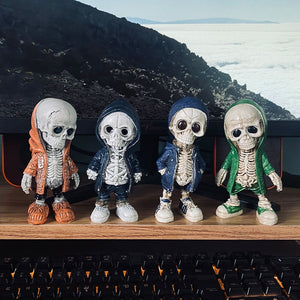 Skull Doll Ornaments Resin Skull Model Ornament Home Decor Festival Atmosphere Arrangement Ghost Festival Decoration Props acacuss