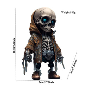 Skull Figure Statue Resin Art Decorating Piece Alien Hoodie Holiday Party Desk Courtyard Outdoor Garden Home Decor acacuss