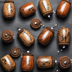 Small Purple Sand Tea Caddy Imitation Wood Grain Ceramic Jar Sealed Jar Storage Tank Tea Box Tea Container Tea Organizer Tea Can acacuss