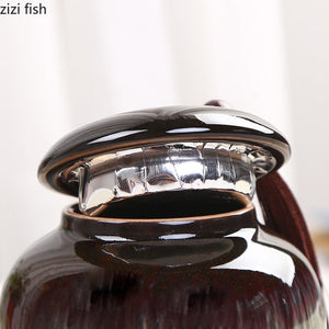 Small Tea Can Ceramic Storage Jar Moisture Proof Sealed Jar Tea Caddy Home Food Organizer Tea Container Candy Jars Storage Tank acacuss