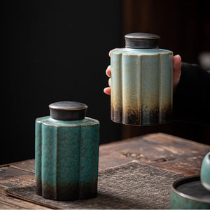 ACACUSS Small Tea Tin 290 ml With Lid Moisture-proof jar sealed cans large cans Pu'er storage tea cans storage jars living room decorations - ACACUSS