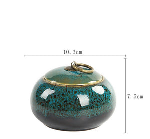 ACACUSS Coffee Container and Tea TIN Ceramic Cans Canister | Retro Stoneware | Ceramic Airtight pot Gong Fu | Tea Ceremony Accessories - ACACUSS