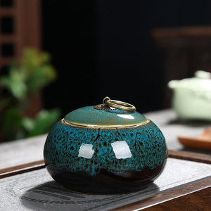 ACACUSS Coffee Container and Tea TIN Ceramic Cans Canister | Retro Stoneware | Ceramic Airtight pot Gong Fu | Tea Ceremony Accessories - ACACUSS