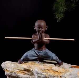 Small monk sculpture statue ceramic home decoration crafts Chinese style tea set sculpture Buddha statue best gift acacuss