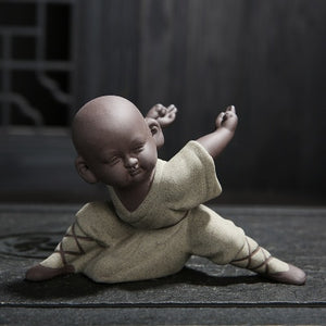 Small monk sculpture statue ceramic home decoration crafts Chinese style tea set sculpture Buddha statue best gift acacuss