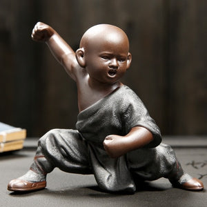 Small monk sculpture statue ceramic home decoration crafts Chinese style tea set sculpture Buddha statue best gift acacuss