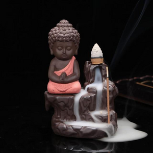 Smoke Waterfall Incense burner Buddha - acacuss