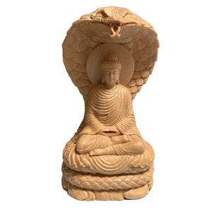 Solid Wood Sakyamuni Python Tathagata Statue- Statue Solid Wood Carving Creative Home Decor Feng Shui Buddha statue 12cm acacuss