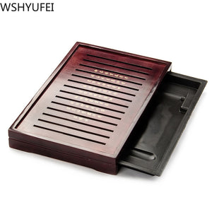 Solid Wood Tea Tray Storage Water Drainage Dual Use Tea set Tea Set Chinese Tea Room Ceremony Tools acacuss