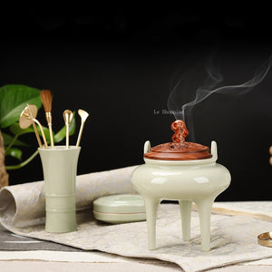 Song Style Elegant Incense Ceramic Set DIY Household Indoor Incense Seal Air Incense Burner Incense Spoon Incense Supplies acacuss